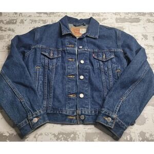 Vintage Levis Denim Jacket Women's Medium Blue Jean Trucker Red Tab 77715-0289